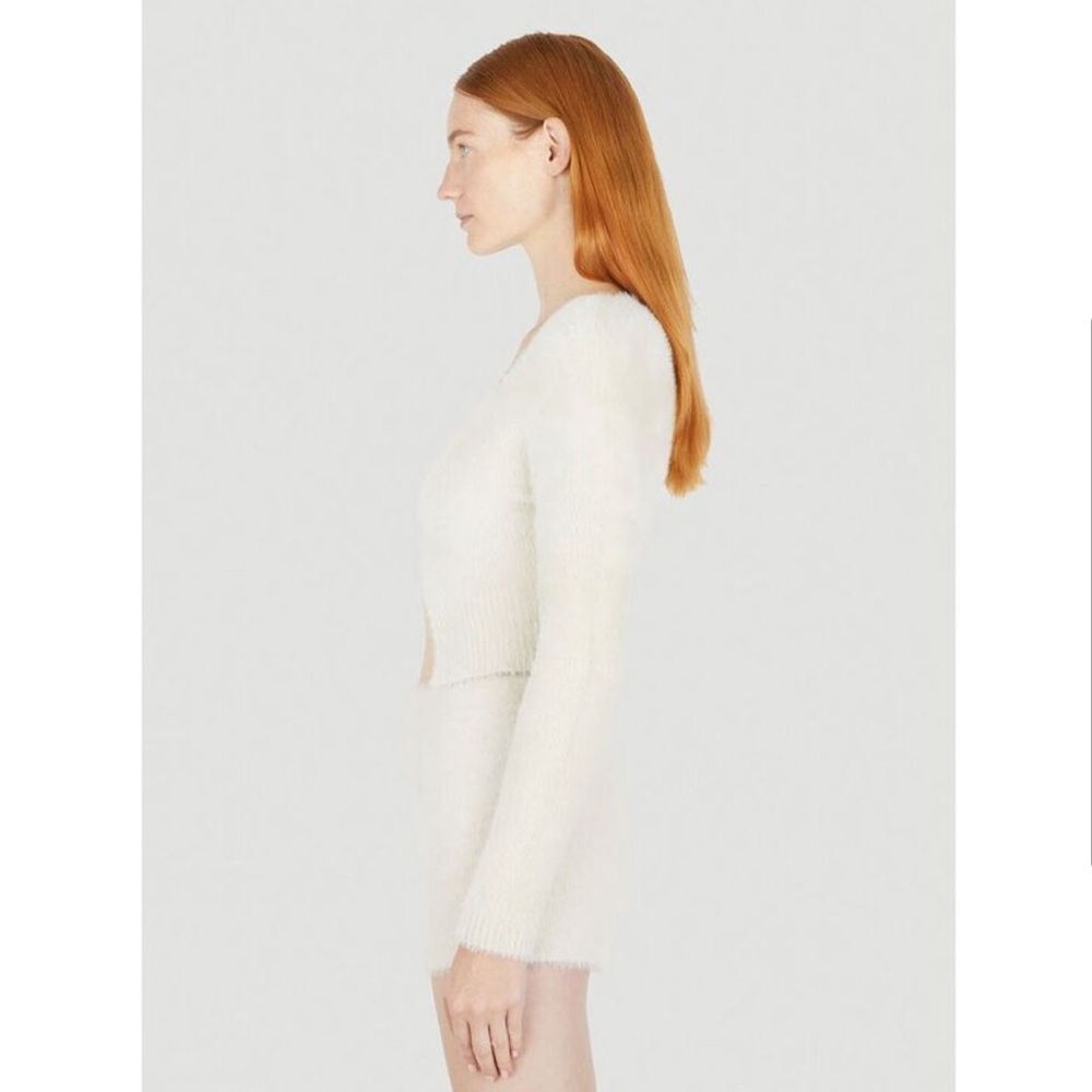 NWT Jacquemus SET Cardigan Sweater Long Sleeve Top & Mini Shorts 2 Piece White - Picture 4 of 8